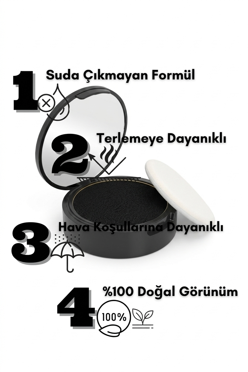 GlorianHair™ Siyah Saç Dolgunlaştırıcı Pudra